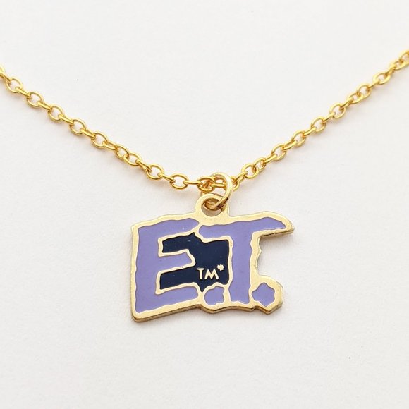 Vintage E.T. The Extra Terrestrial Necklace with E.T. Logo Charm - Picture 1 of 3